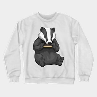 Badger Musician Harmonica Music Crewneck Sweatshirt